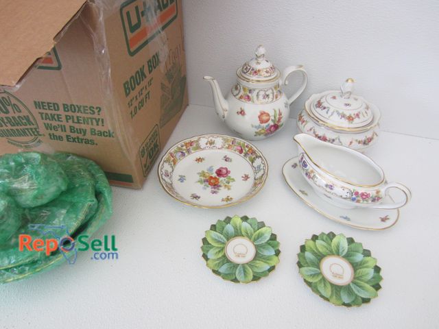 Lot 31-3014 - Lot of Vintage Serving Dishes by Empress "Dresden Flowers" and (2) 1840's Dishes by C Knoll