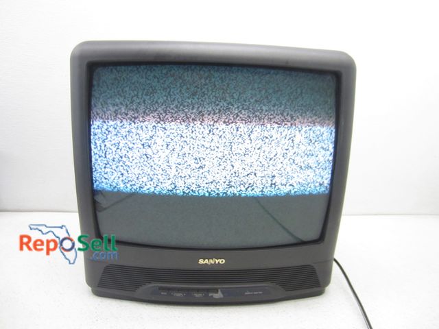 Lot 31-9217 - Sanyo DS19630 CRT TV; manufactured in 1997, powers on