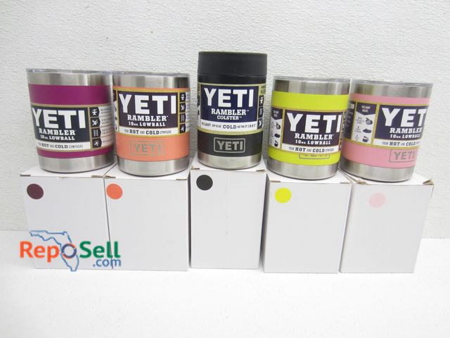 Lot 31-1095 - (5) Yeti warm/cold beverage containers new in box, various styles.