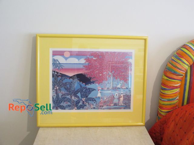 Lot 31-1300 - Yellow Frame w/Farm Workers by R. Genet, 30"x25" (#36)