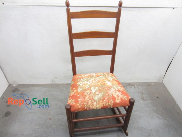 Lot 31-1151 - Small Wood/Cloth Rocking Chair 36"H