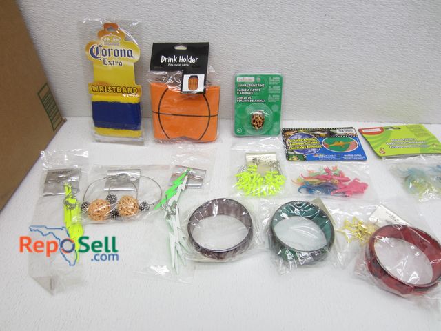 Lot 31-4066 - (120) New Novelty Items: Bottle Cooler, Corona Earings, Bracelets etc