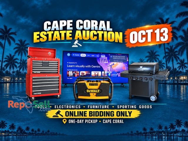 Oct 13 Cape Coral Estate Liquidation*Inspect Oct 13 10am-12*Pick Up in Cape Wed Only 9:30-4*