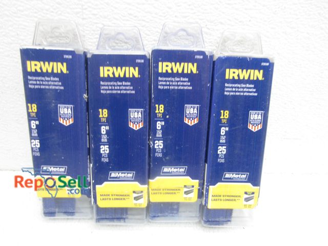 Lot 31-4103 - (100) New Irwin 6" Bi-Metal Sawzall Blades USA Made - Cuts Stainless &amp; Metal