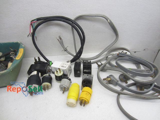 Lot 31-7062 - Electrical Supplies: 30 AMP Cords, Dryer Cords, 125/250 V Plugs etc