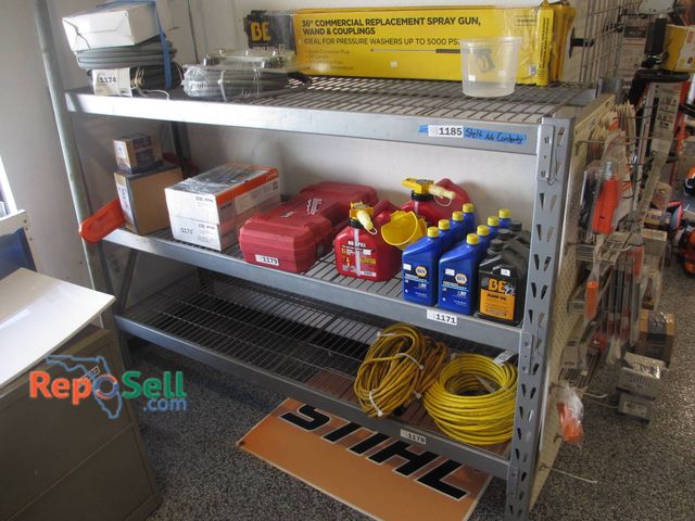 Lot 31-1185 - Metal Storage Shelf Measuring 77 Inches Wide By 24 Inches Deep By 52 Inches High. Constructed From S...