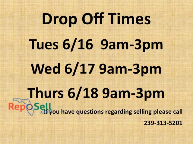 Drop Off Times & Consignment Info