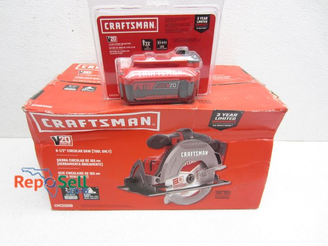 Lot 31-9380 - New Craftsman 20V 6 1/2" Circular Saw #CMCS500B With 4.0 AH Battery