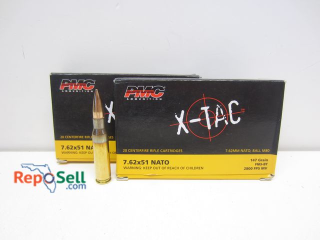 Lot 31-3367 - (40) Rds PMC X-Tac 7.62mm Nato 147GR FMJ-BT Ammo