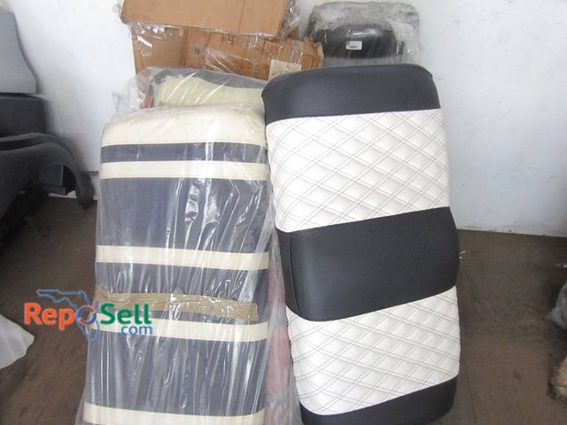 Lot 31-1107 - (6) Sets Seat Cushions For Golf Carts, Various Colors, Bolstered And Wood Bottom, Mix Of New Assembl...