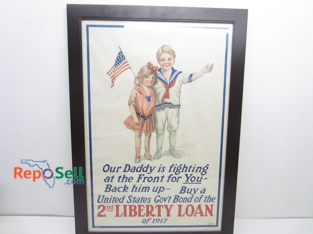 Lot 31-9522 - Framed Liberty Loan Print 33" x 22