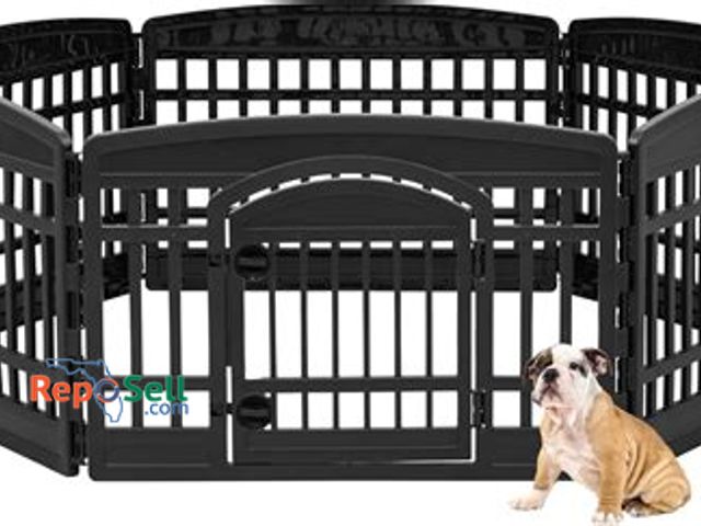 Lot 31-6172 - New Plastic Black Pet Pen #CI-606E - 1st Pic Is Representation Of Item