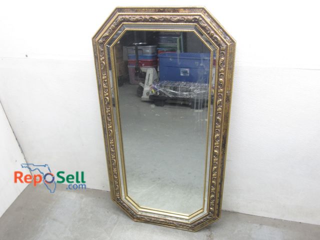 Lot 31-8526 - Vintage Framed Turner Wall Acces Mirror 22"x43", Some Boarder Pieces Are Loose