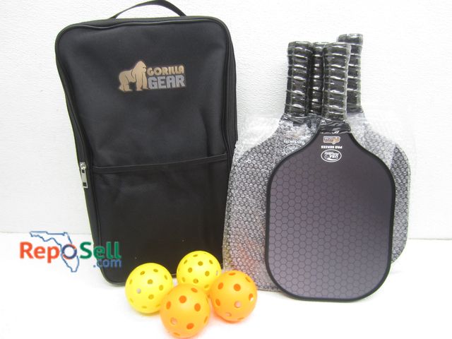 Lot 31-6251 - Gorilla Gear Pickleball Set: 4 paddles, 4 balls