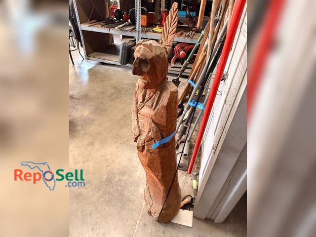 Lot 31-1125 - Carved Wooden Native American Indian Sculpture Approximately 4 Feet High. Features Detailed Carving ...