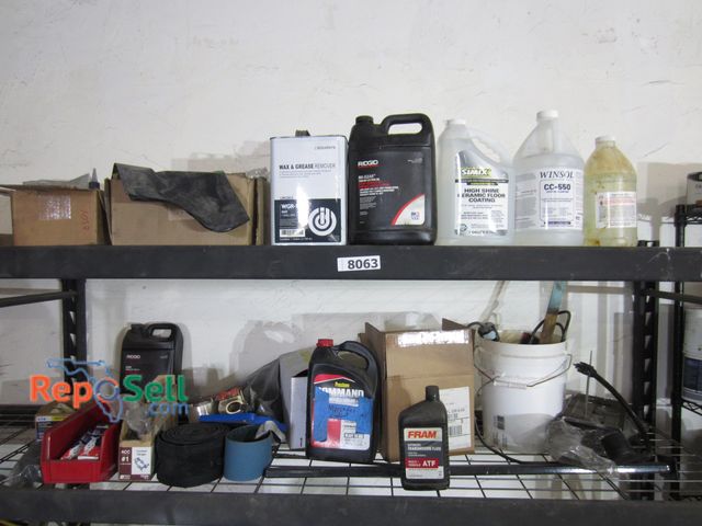 Lot 31-8063 - Contents of Two Shelves: Electrical, Cutting Oil, Wax Remover, etc