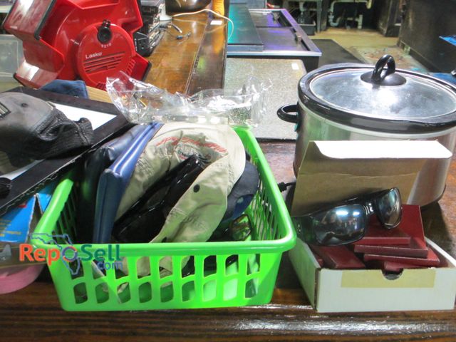 Lot 31-2163 - Bar/Estate Lot: Crock Pot, File Folders, Hats, etc.