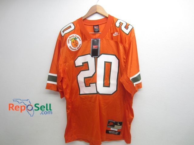 Lot 31-5061 - Signed Nike 1984 Orange Bowl Bernie Kosar Miami Jersey #20 Size L With Tags - No COA