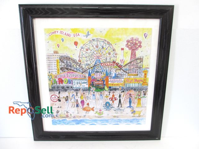 Lot 31-1193 - Coney Island Framed Puzzle; 28" x 28"