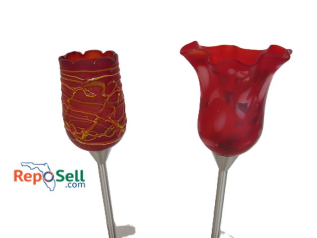 Lot 31-1049 - (2) Glass/Metal Desk Lamps, 20"H