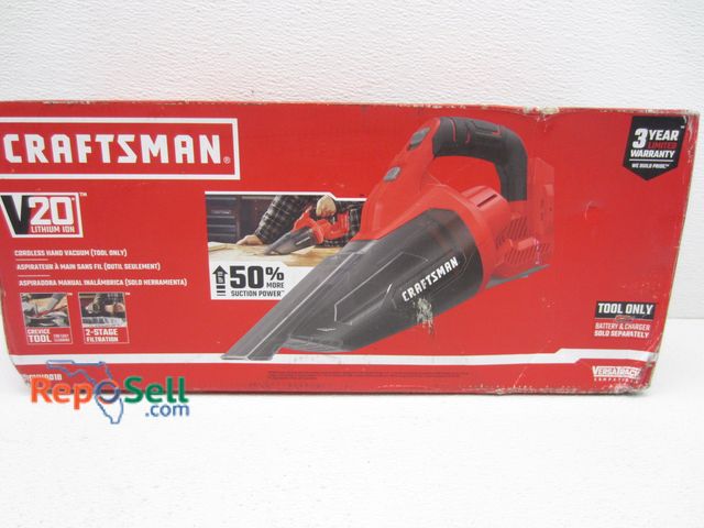 Lot 31-1442 - Craftsman 20V Cordless Hand Vac - TOOL ONLY #CMCVH001B