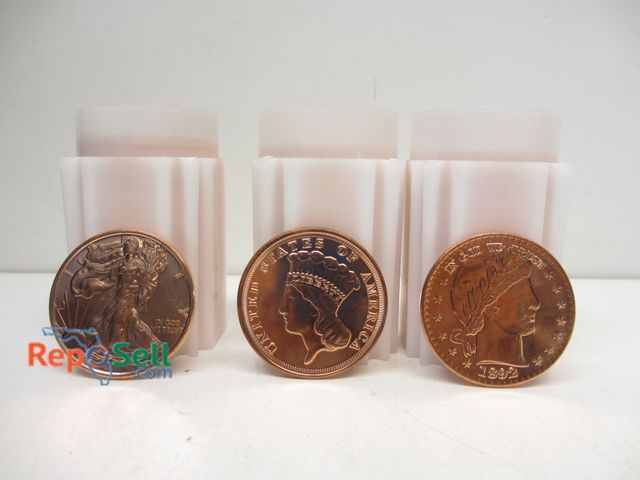 Lot 31-6017 - (60) 1 oz. Copper Coins USA .999 Fine - Three Varieties