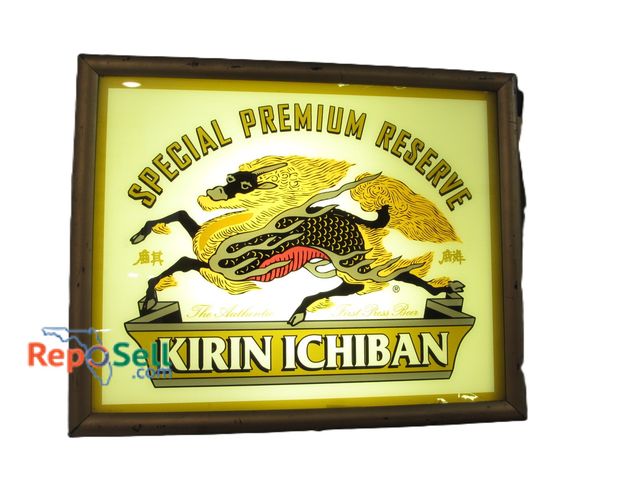 Lot 31-1201 - Vintage Kirin Ichiban Special Premium Preserve Lighted Sign; Powers On; 22" x 18"