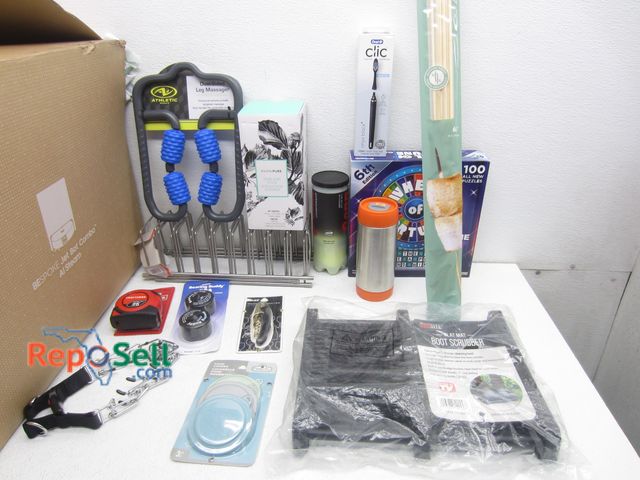 Lot 31-4554 - 3-Boxes/(550)pcs Misc. Items: Games, Kitchen Products, Jewelry, Pet Supplies, Car Badges, Knee Brace...