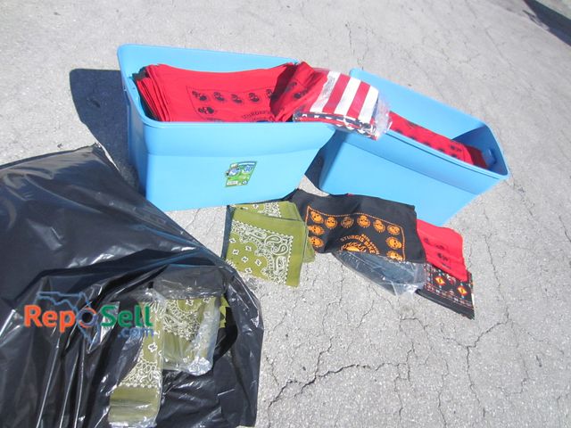 Lot 31-6364 - Large Lot (approx 1200) New Bandanas, Various Sizes And Styles: Biker, Sturgis, Skulls, Paisley, USA...