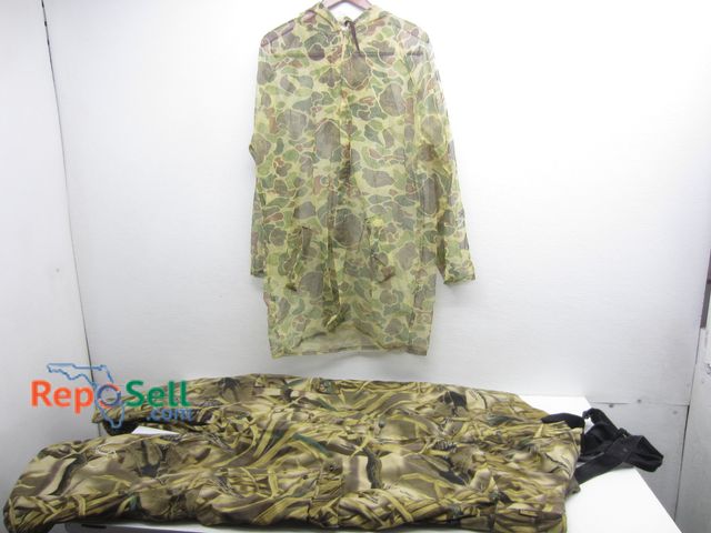Lot 31-9415 - Gortex waterproof bibs LG and Camo mesh jacket S