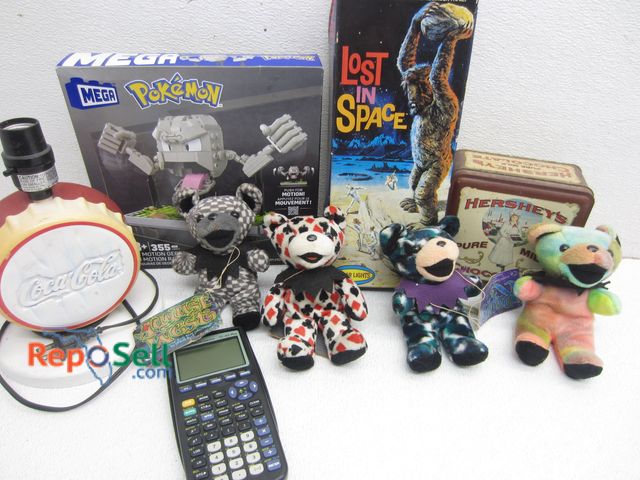 Lot 31-1183 - Estate Lot: (4) Grateful Dead Beanie Bear Collectibles, Lost in Space Assembly Kit, Coca Cola Lamp, ...
