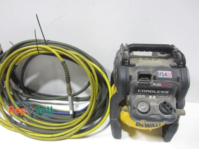 Lot 31-8097 - Dewalt 60V 2.5 Gal Compressor with (2) Air Hoses - Powers On - Tool Only