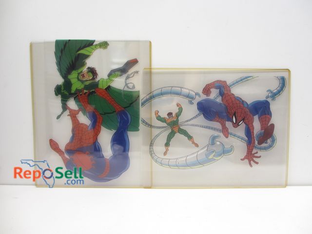 Lot 31-2329 - (2) Spiderman, Dr. Octopus, Vulture Animation Comic Cels