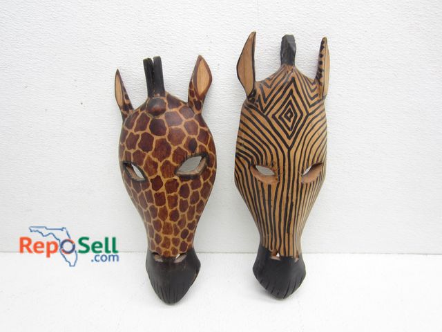 Lot 31-1175 - Giraffe and Zebra Masks