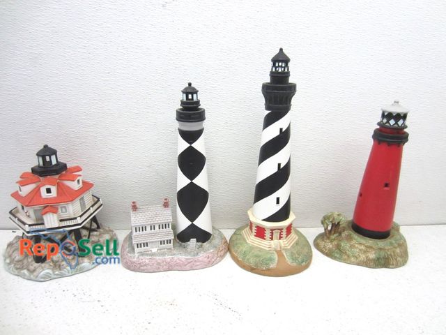 Lot 31-6337 - (4) Lefton Lighthouses Signed By Geo Z. Lefton