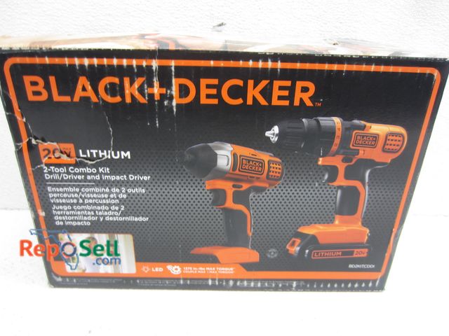 Lot 31-3078 - Black &amp; Decker 20V (2)-Tool Combo Kit w/Battery &amp; Charger, #BD2KITCDDI