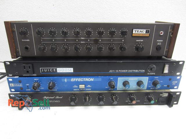 Lot 31-3559 - Lot Of (4) DJ Electronics: Biamp MR/140, Delta Lab ADM64, Juice Goose JG11.15 Power Distribution And...