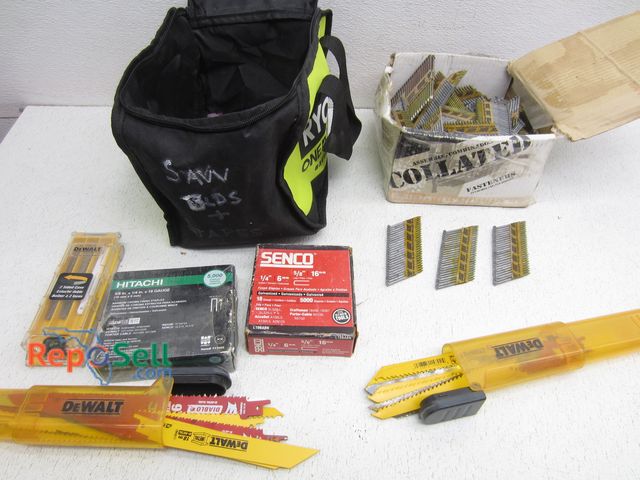 Lot 31-6080 - Tool Accessory Lot: Sawzall Blades, 2" x .113 Galvanized Nails, Staples, etc.