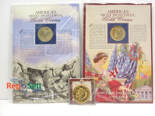 Lot 31-7005 - (3) Collectible Gold Plated Coins
