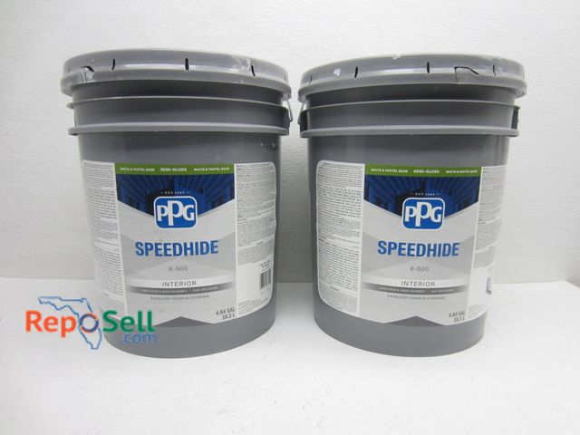 Lot 31-6445 - (2) 4.84 Gal. of Speedhide Commercial White Semi-gloss Interior Paint