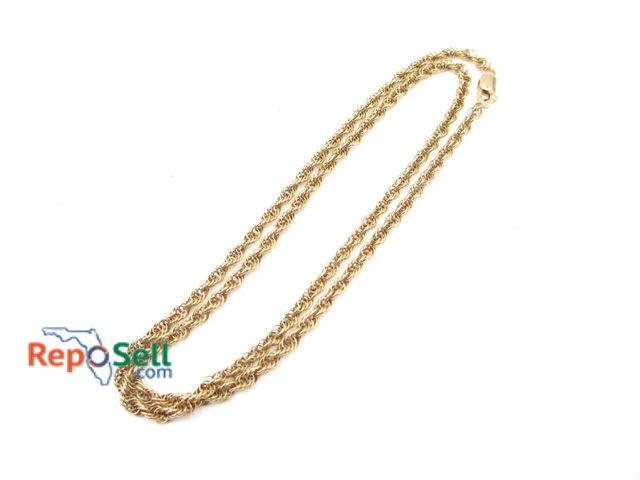 Lot 31-7007 - 14K Yellow Gold Rope 20" x 3.3mm Chain - 10.6g total