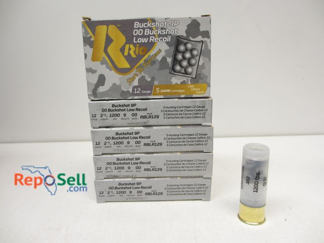 Lot 31-2453 - (25) Rnds Rio 12ga Cartridges - 2 3/4, 9P, 0 Buck