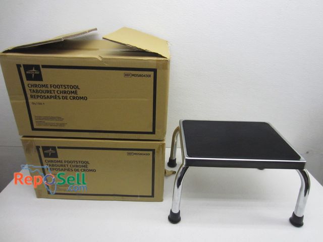 Lot 31-6453 - (2) Chrome Medline Foot Stools, New in Box - MDS804301