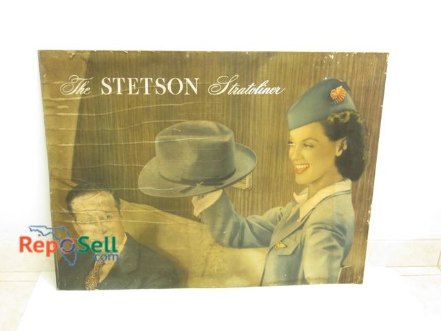 Lot 31-1042 - Stetson Strataliner Advertising on Paper Board 39" x 30