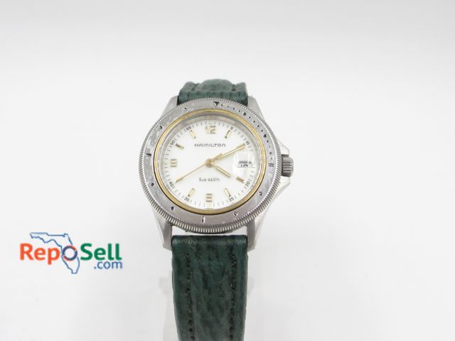 Lot 31-3027 - Ladies Hamilton Dive Watch 660 ft. - New Battery - Original Band - Screw in Crown and Back