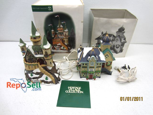 Lot 31-5193 - (2) Department 56 Villages: Hofburg Castle &amp; Danube - Both with Box &amp; Power On