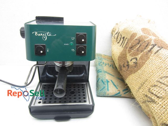 Lot 31-2375 - 120V Starbucks Barista Espresso Machine (Powers On) w/(3)Burlap Coffee Bags