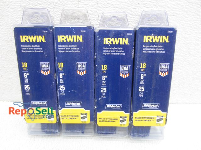 Lot 31-9398 - (100) New Irwin Sawzall Blades, 6" 18TPI, Bimetal - Cuts Stainless Steal &amp; Metal