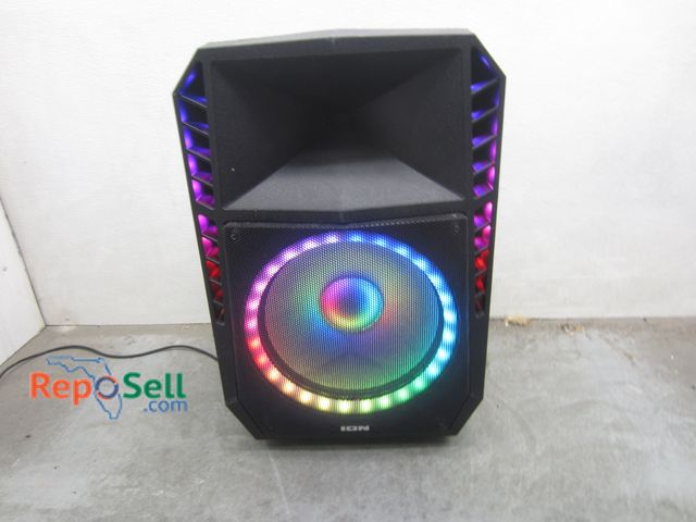 Lot 31-8370 - Ion Speaker Bluetooth with Lights - Powers On/Plays - 17 x 27 x 14