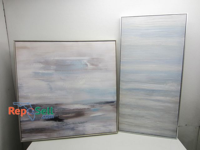 Lot 31-2148 - (2) Framed Canvas Beach Scene Wall Art32.5"Wx32.5"H And 20"Wx40"H